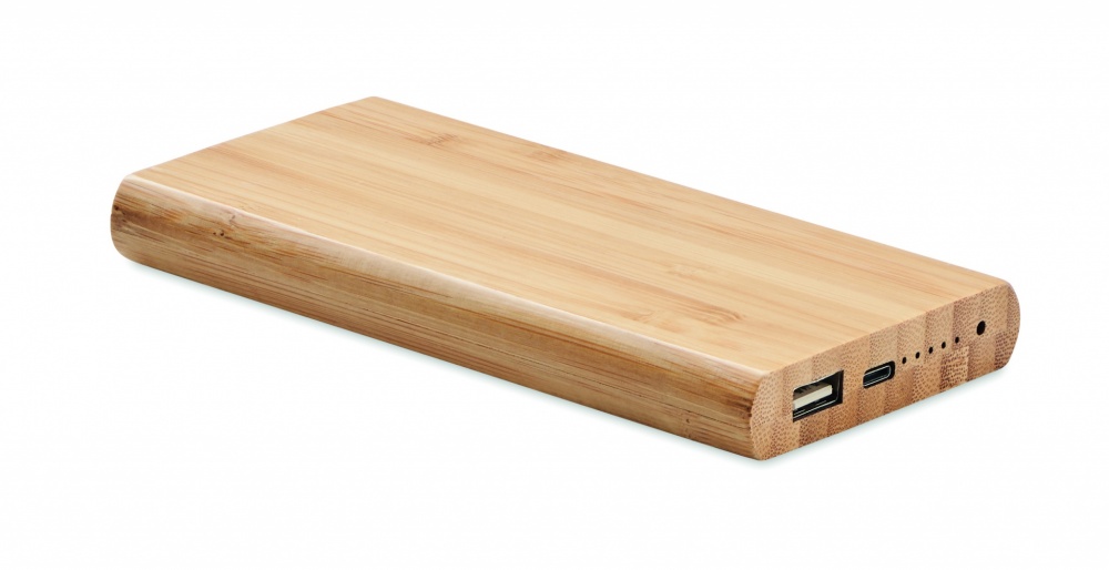 Logo trade advertising products image of: 6000 mAh Bamboo power bank