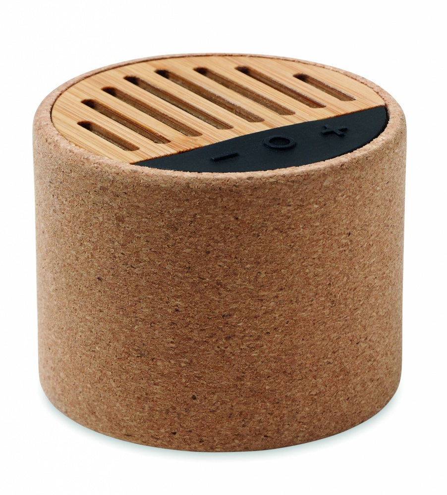 Logo trade promotional product photo of: Round cork wireless speaker