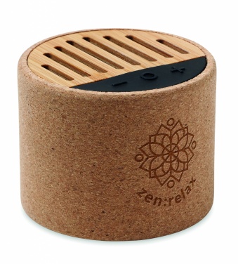 Logo trade promotional giveaway photo of: Round cork wireless speaker