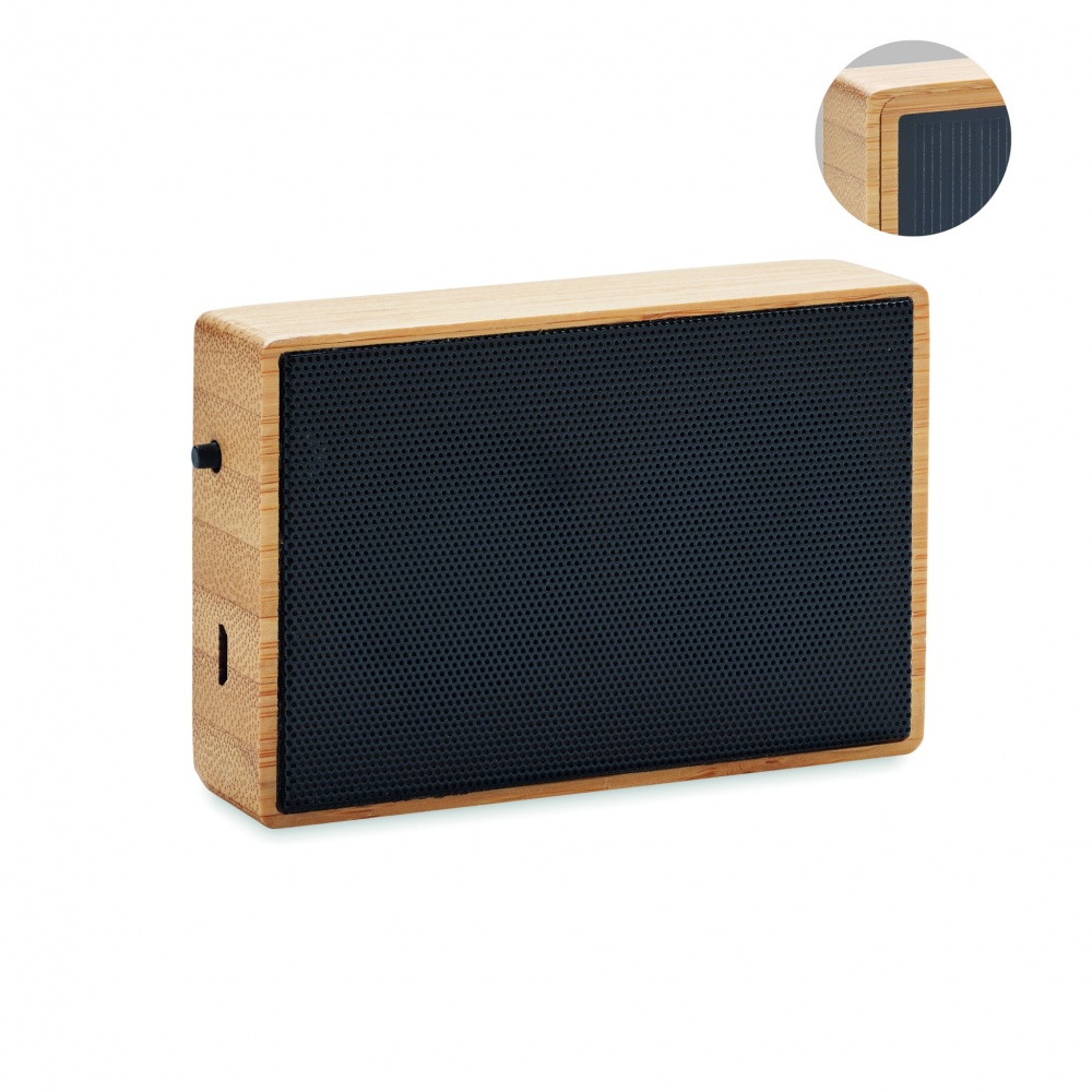 Logotrade promotional product picture of: Solar bamboo wireless speaker