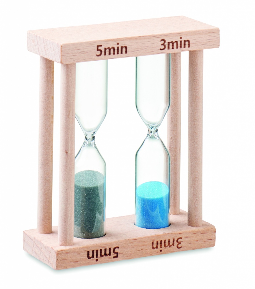 Logotrade advertising product picture of: Set of 2 wooden sand timers