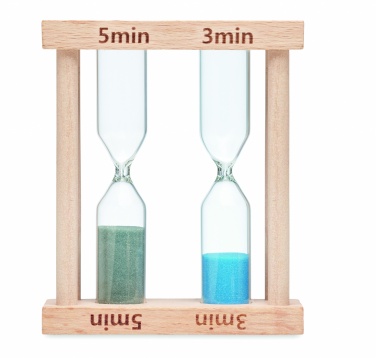 Logo trade promotional products image of: Set of 2 wooden sand timers