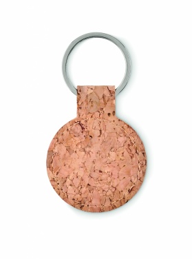 Logo trade business gifts image of: Round cork key ring Mikkeli