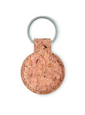 Logotrade promotional giveaway image of: Round cork key ring Mikkeli