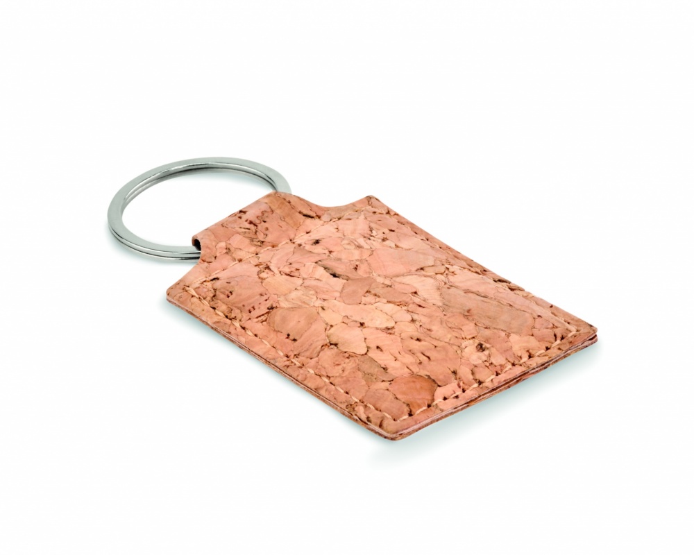 Logo trade promotional merchandise image of: Rectangular cork key ring