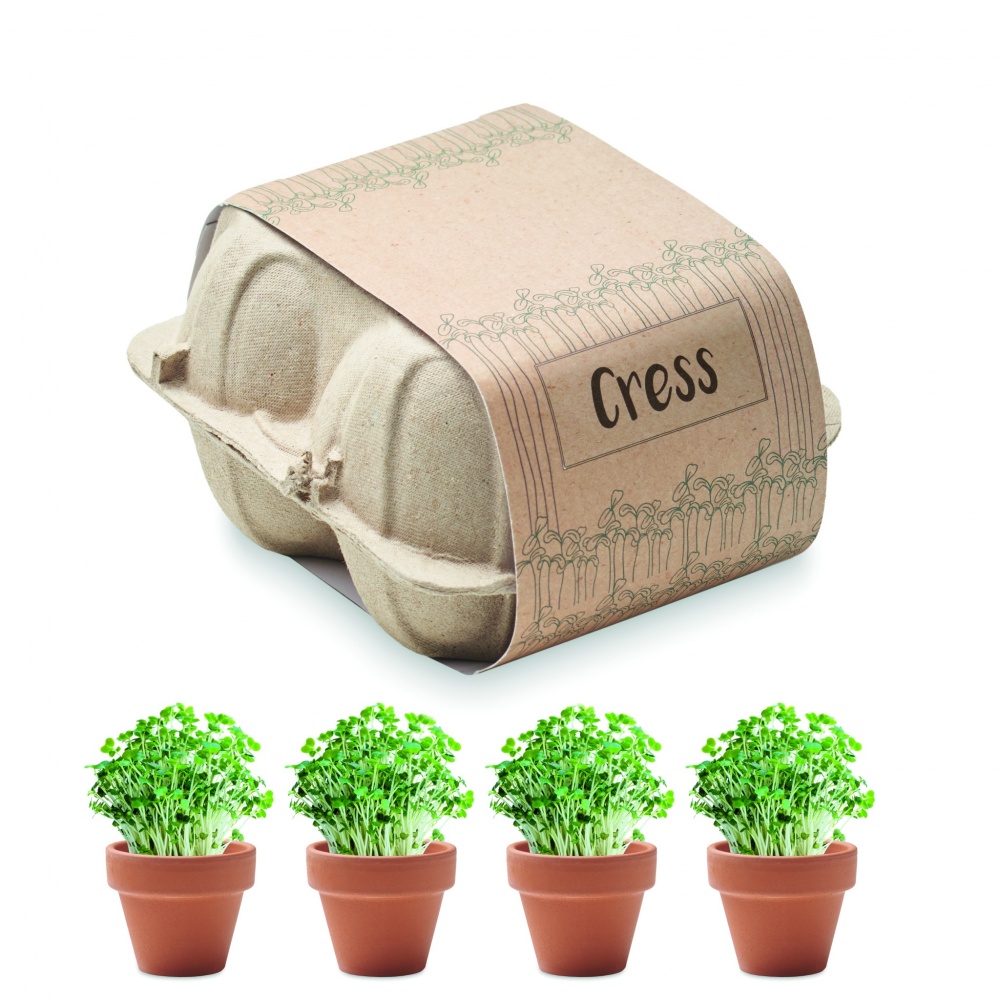 Logo trade promotional gifts image of: Egg carton growing kit