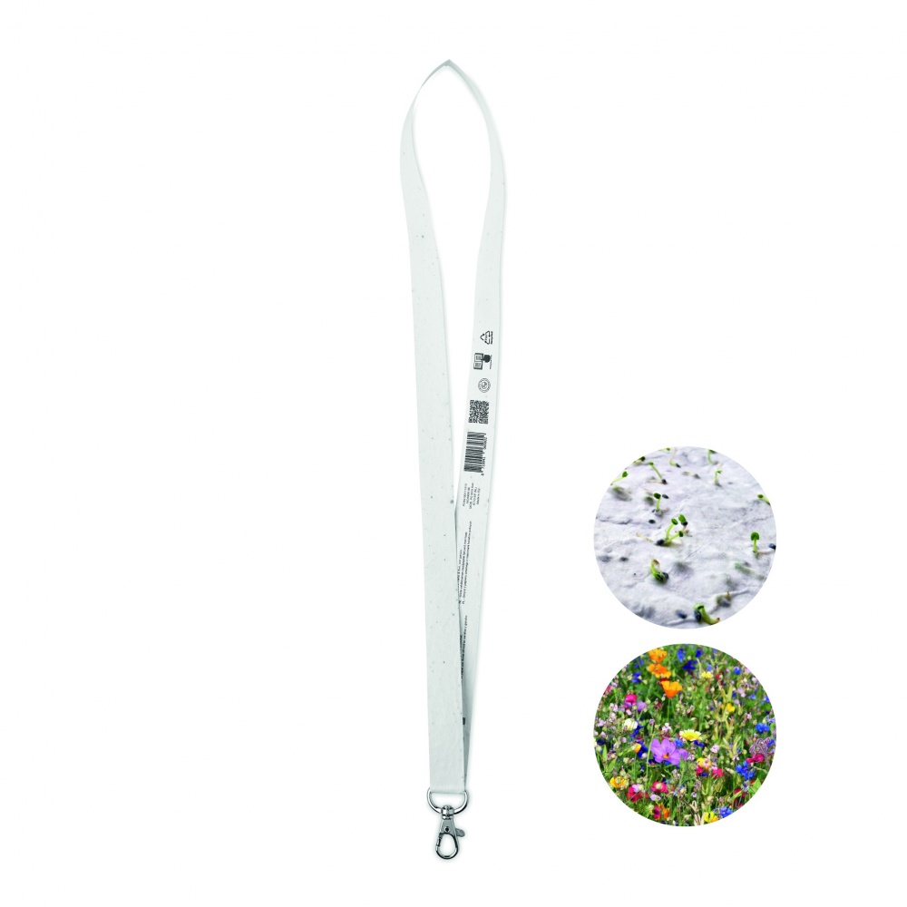 Logo trade promotional gift photo of: Seed paper lanyard w/hook