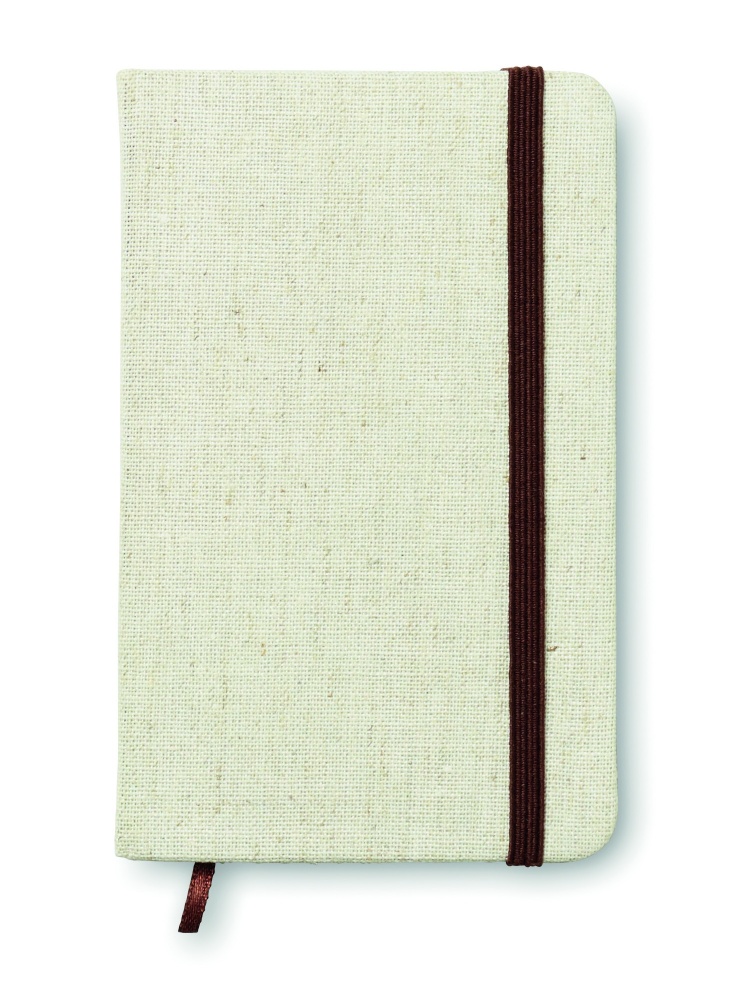 Logo trade promotional item photo of: A6 canvas notebook lined