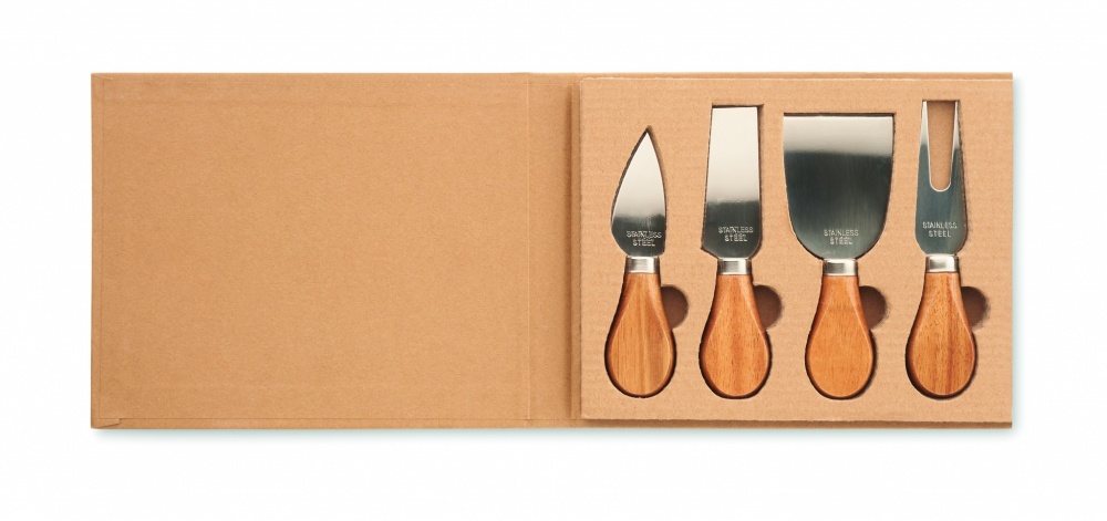 Logo trade advertising products picture of: Set of 4 cheese knives