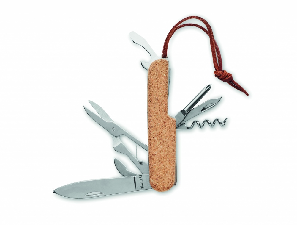 Logo trade promotional items image of: Multi tool pocket knife cork