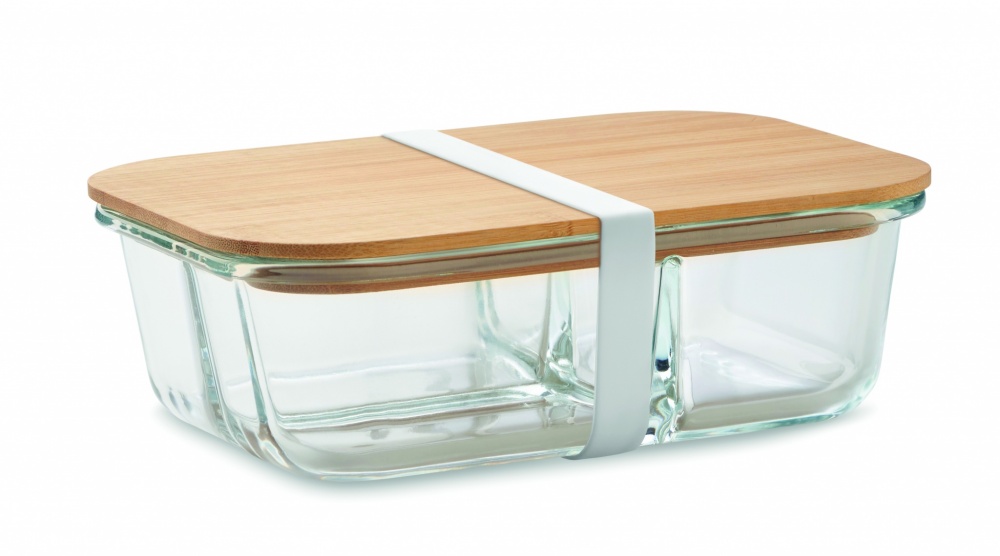 Logo trade promotional items picture of: Glass lunch box with bamboo lid