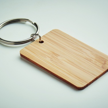 Logotrade promotional giveaways photo of: Rectangular bamboo key ring Riihimäki