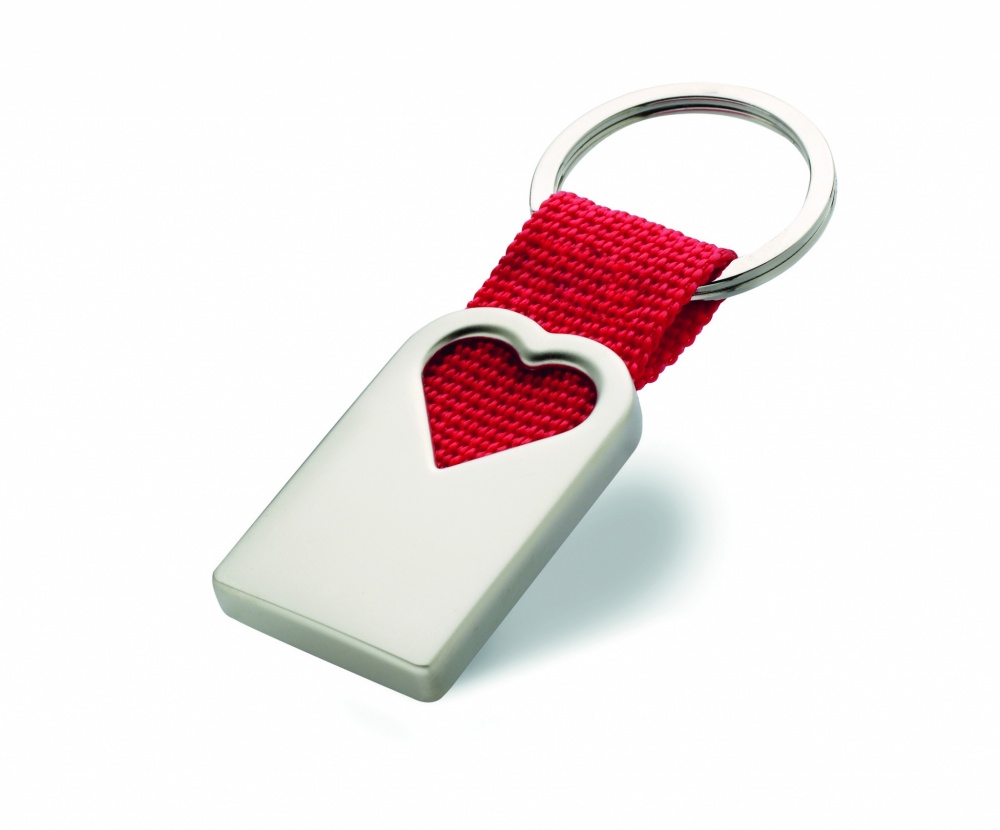 Logo trade corporate gifts image of: Heart metal key ring