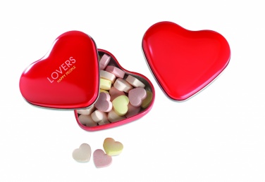 Logo trade promotional product photo of: Heart tin box with candies