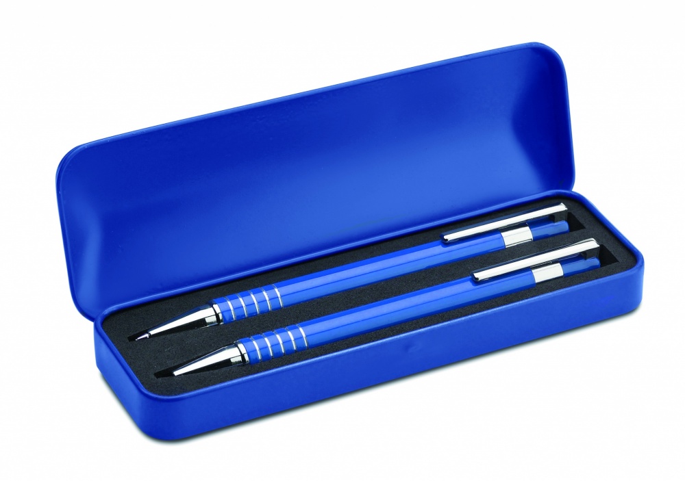 Logo trade corporate gifts picture of: Ball pen set in metal box