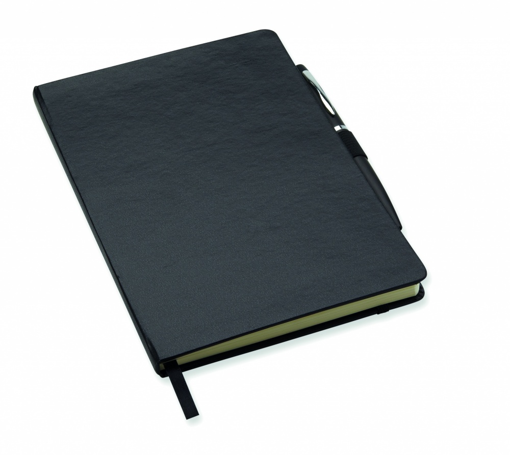 Logo trade promotional giveaway photo of: A5 notebook with pen 72 lined