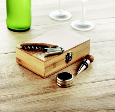 Logotrade promotional giveaway picture of: Wine set in bamboo box