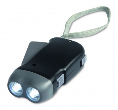 Logo trade promotional gifts image of: 2 LED dynamo torch