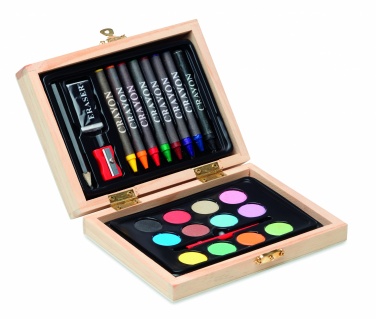 Logo trade promotional items image of: Painting set in wooden box