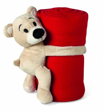 Logotrade corporate gift picture of: Fleece blanket with bear