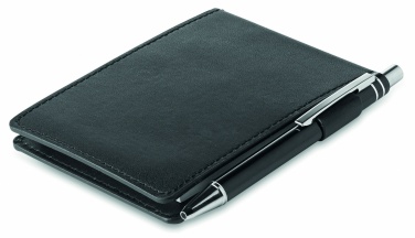 Logo trade promotional merchandise image of: A7 notepad in PU pouch w/pen