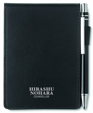 Logotrade corporate gift image of: A7 notepad in PU pouch w/pen