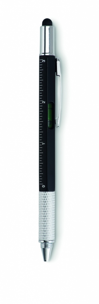 Logo trade promotional gifts image of: Spirit level pen with ruler