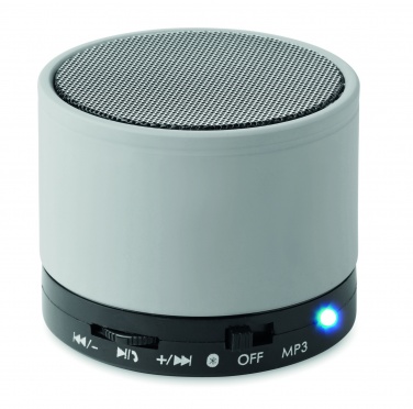 Logo trade promotional giveaways picture of: Round wireless speaker