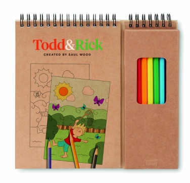 Logo trade promotional merchandise photo of: Colouring set with notepad