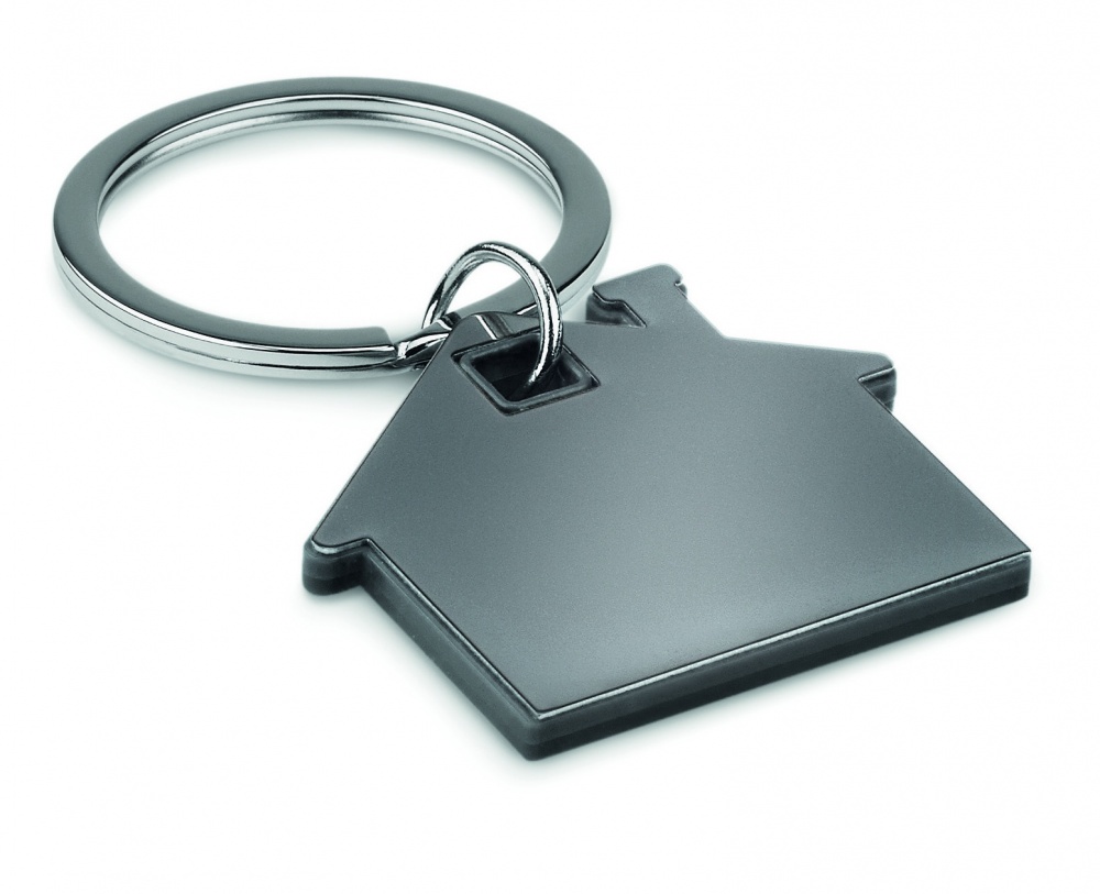 Logotrade promotional item image of: House shape plastic key ring Rezekne