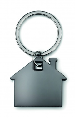 Logo trade promotional giveaways picture of: House shape plastic key ring Rezekne