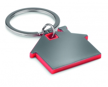 Logo trade corporate gifts picture of: House shape plastic key ring Rezekne