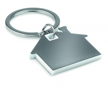 Logo trade promotional giveaway photo of: House shape plastic key ring Rezekne