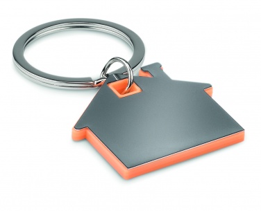 Logo trade promotional products image of: House shape plastic key ring