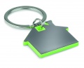 House shape plastic key ring, Lime