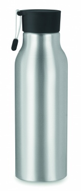 Logotrade advertising product image of: Single-walled 500 ml aluminum bottle with a PP cap and a silicone strap