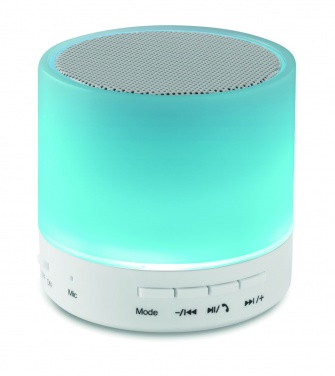 Logo trade advertising products image of: Round wireless speaker LED