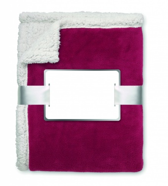 Logo trade corporate gifts image of: Blanket coral fleece/ sherpa