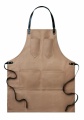 Apron in leather, Taupe