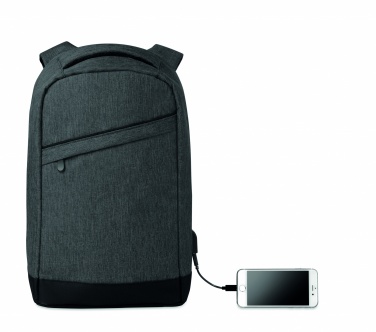 Logo trade promotional gifts image of: 2 tone backpack incl USB plug