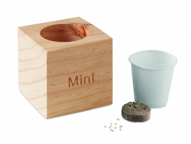 Logotrade advertising product image of: Herb pot wood "MINT"