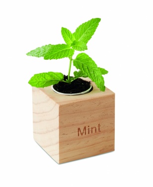 Logo trade promotional products picture of: Herb pot wood "MINT"