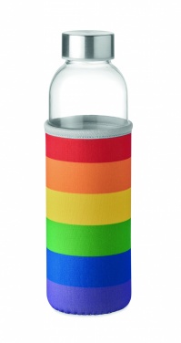 Logo trade promotional giveaways image of: Glass bottle in pouch 500ml