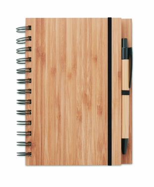 Logotrade corporate gift image of: Bamboo notebook with pen lined BAMBLOC