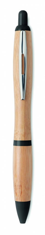 Logo trade promotional items image of: Ball pen in ABS and bamboo