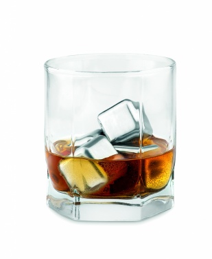 Logotrade corporate gift picture of: Set of 4 SS ice cubes in pouch