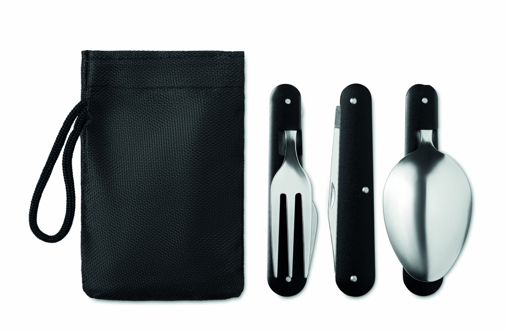 Logo trade promotional giveaway photo of: 3-piece camping utensils set