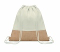 Drawstring bag w/ jute details, Beige