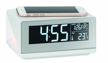 Logo trade corporate gift photo of: LED clock & wireless charger5W