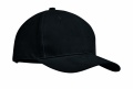 Brushed heavy cotton 6 panel Ba, Black